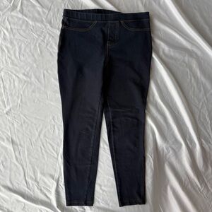 Dark wash cropped pull-on jeggings